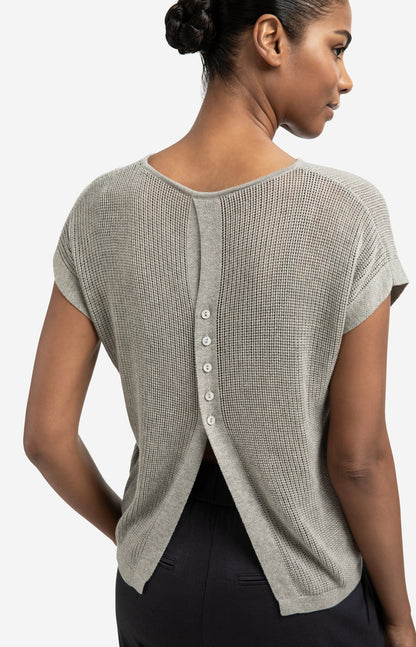 YAYA Brownish Grey Sleeveless Sweater