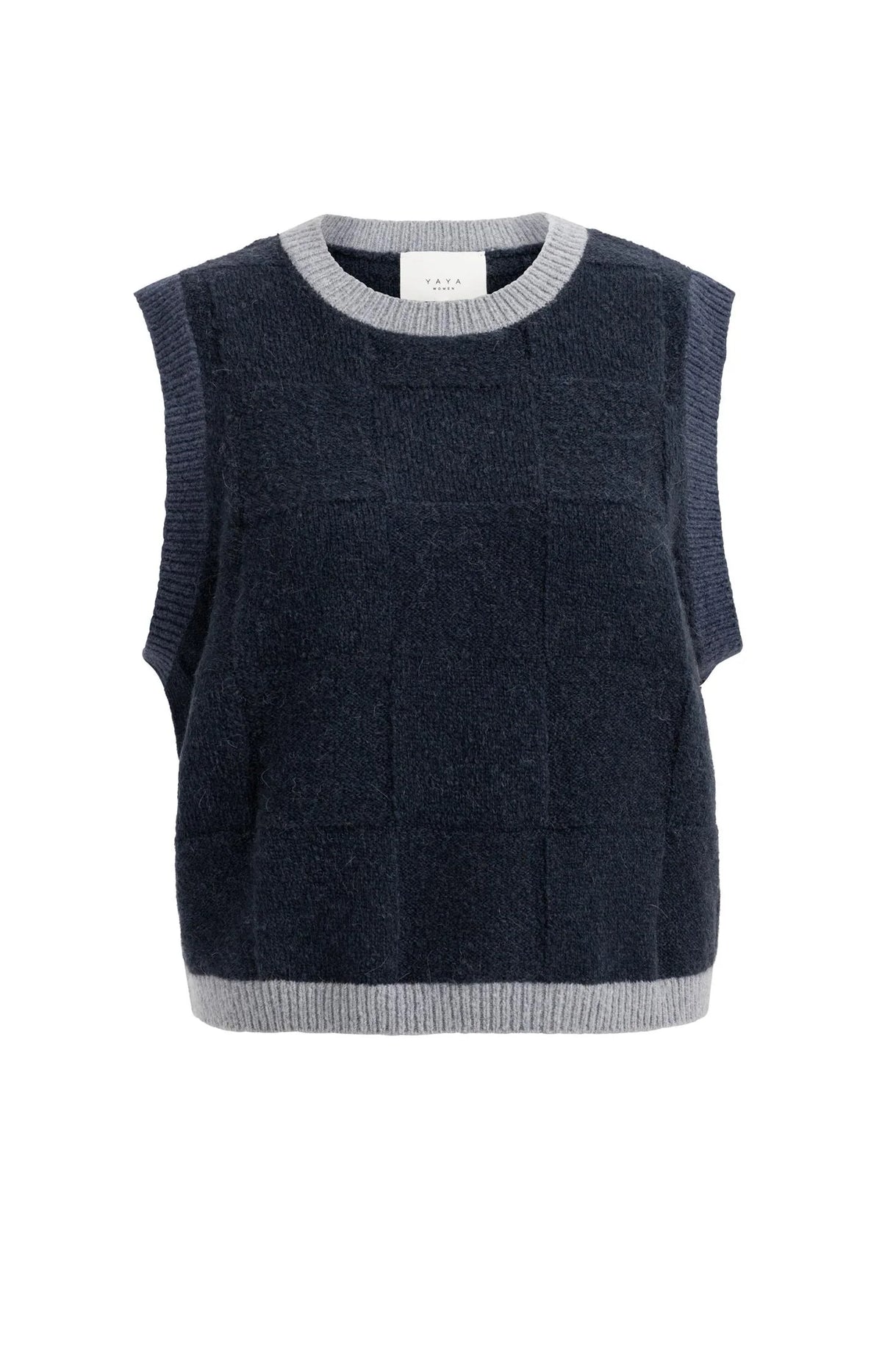 YAYA Spencer with check textured