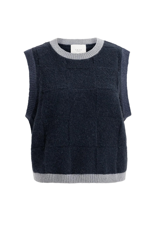 YAYA Spencer with check textured