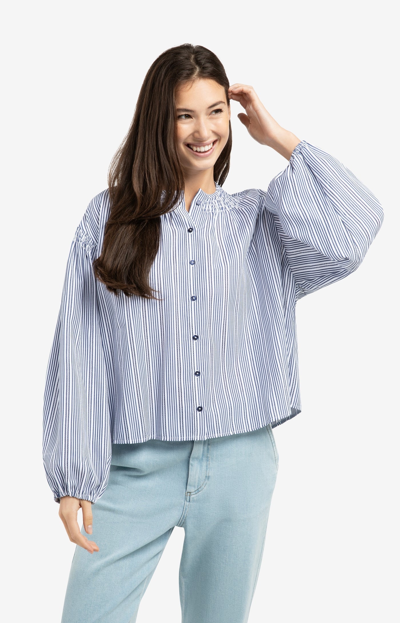 YAYA Striped Blouse
