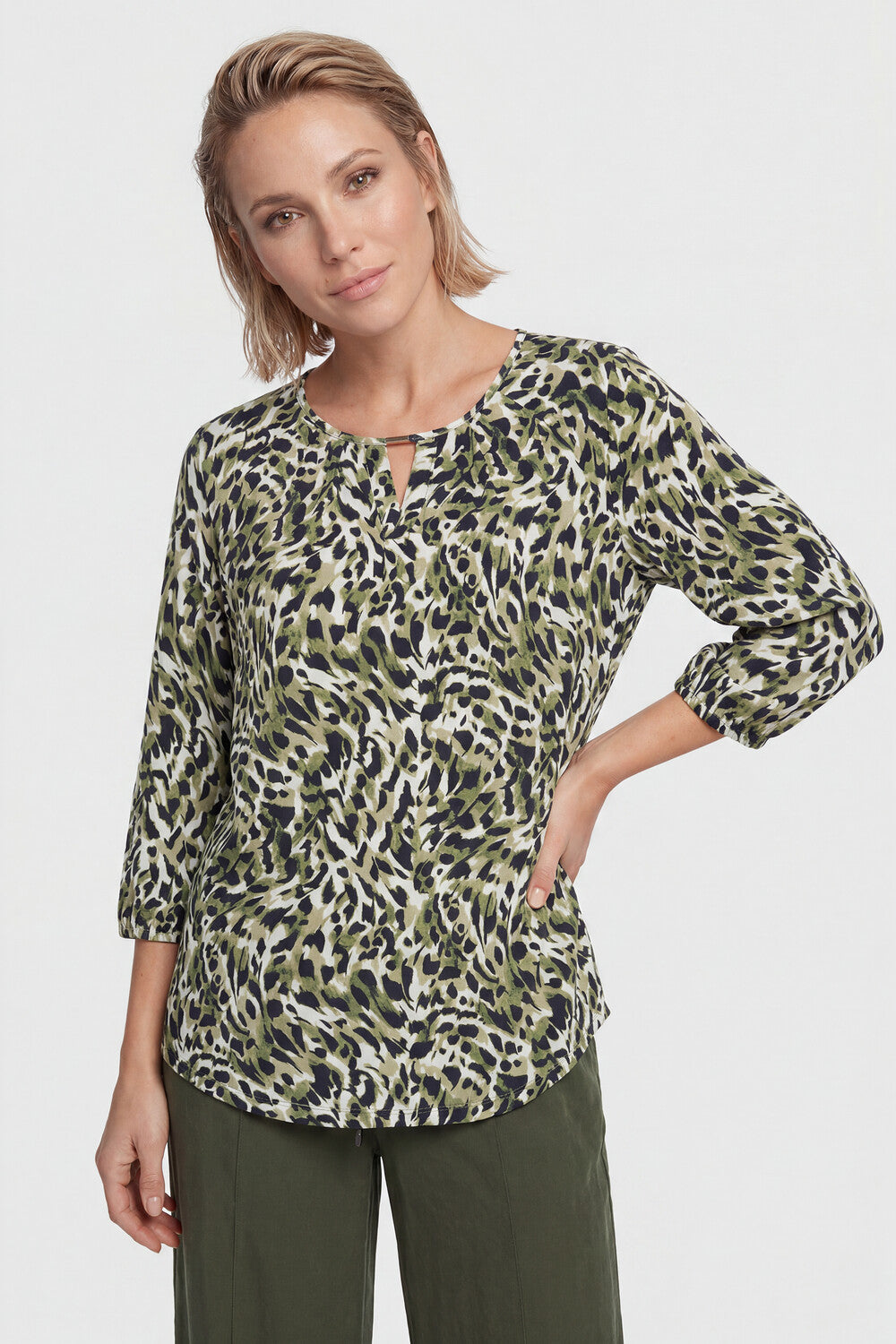 Olsen Leopard Print Top