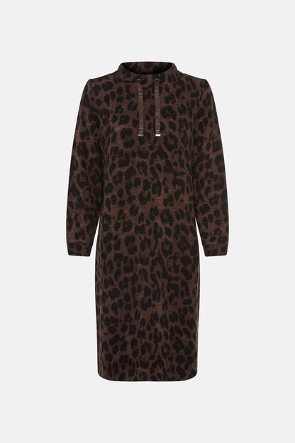 Olsen Leopard Print Jersey Dress