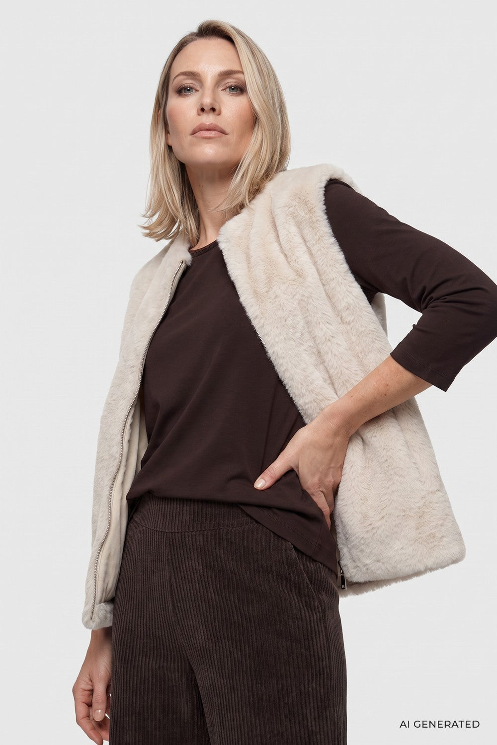 Olsen Faux Fur Gilet