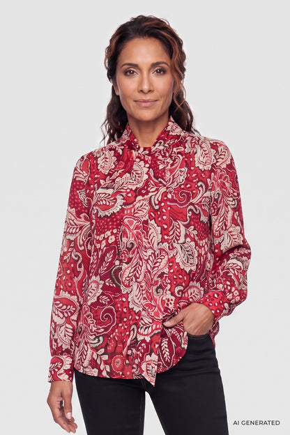 Olsen Floral Woven Blouse