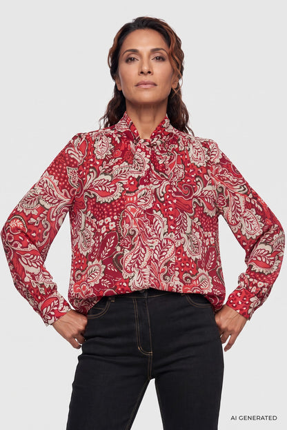 Olsen Floral Woven Blouse