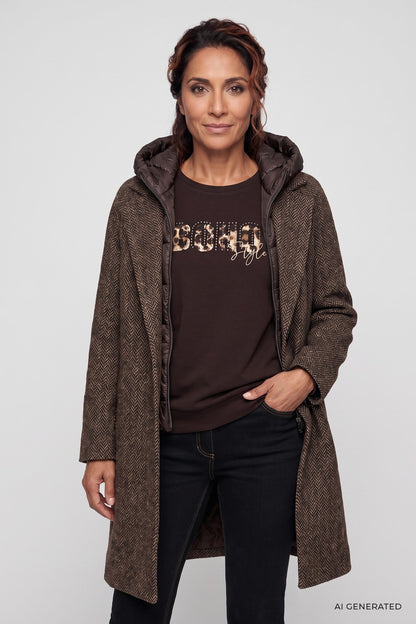 Olsen Brown Wool Blend Jacket