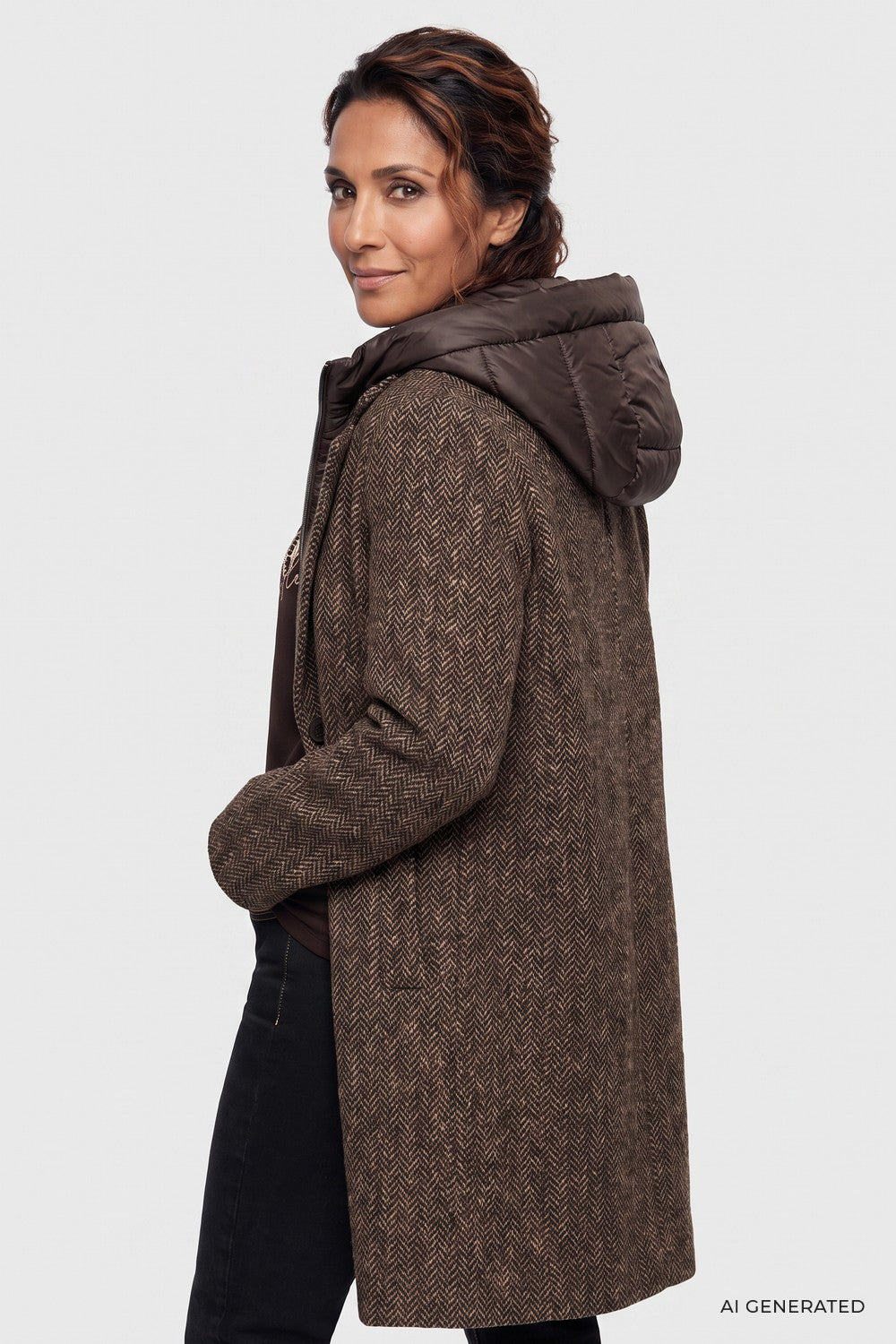 Olsen Brown Wool Blend Jacket