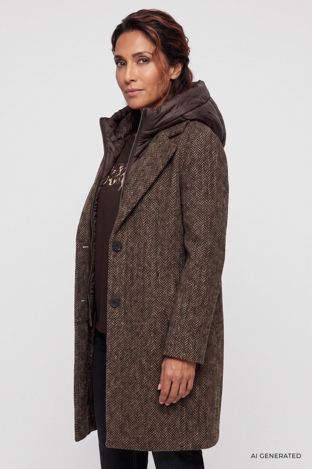 Olsen Brown Wool Blend Jacket