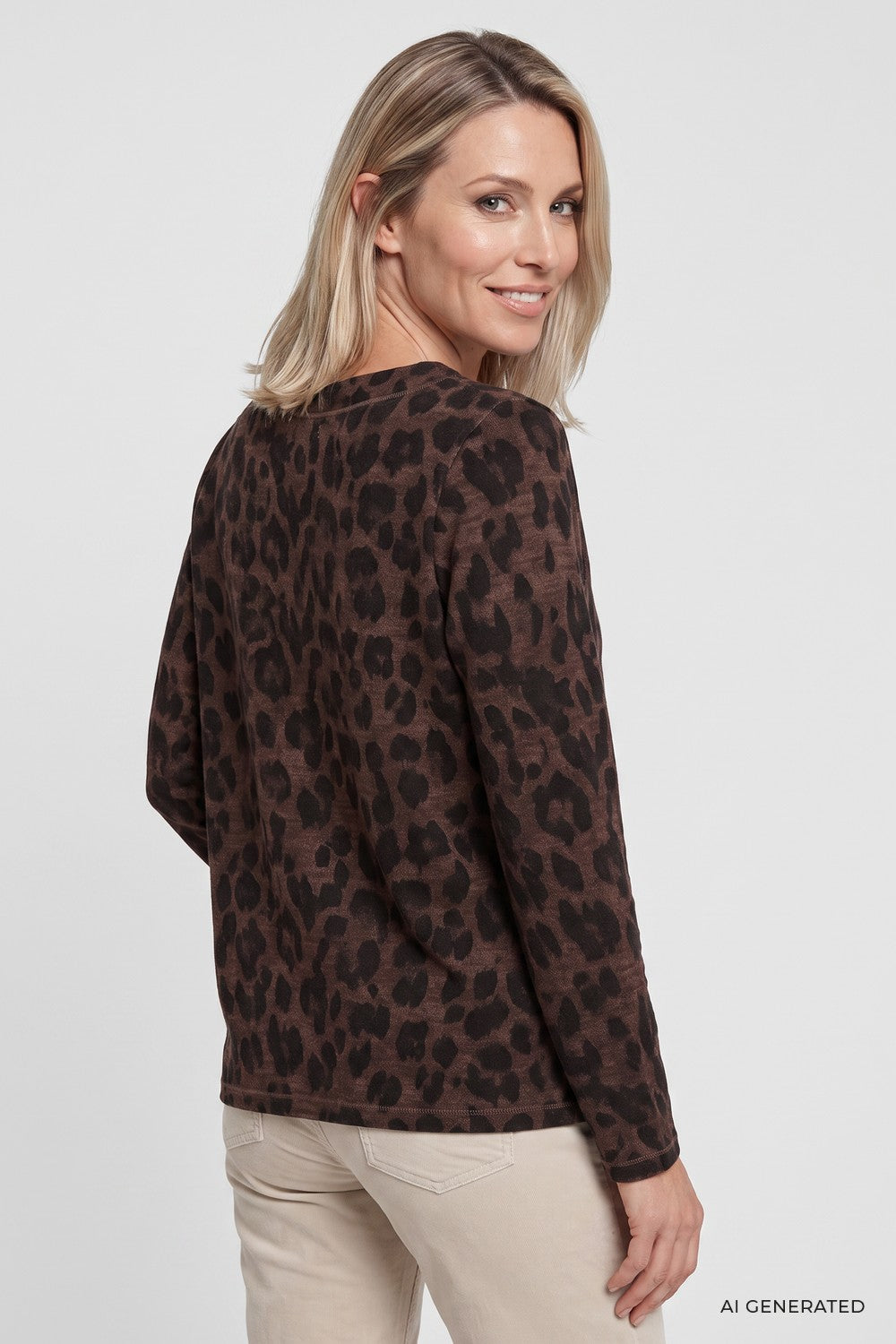 Olsen Leopard Print Sweatshirt