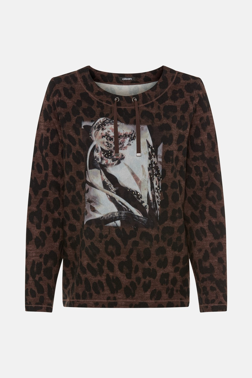Olsen Leopard Print Sweatshirt