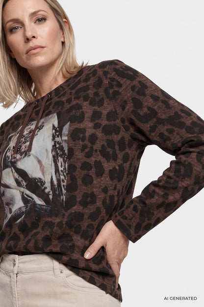 Olsen Leopard Print Sweatshirt