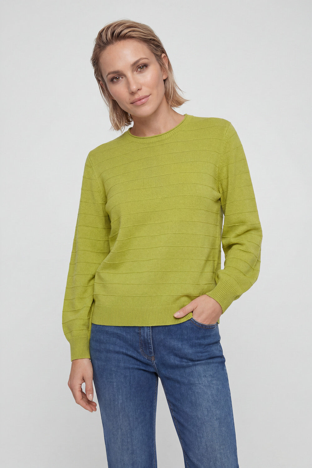Olsen Lime Crewneck Sweater
