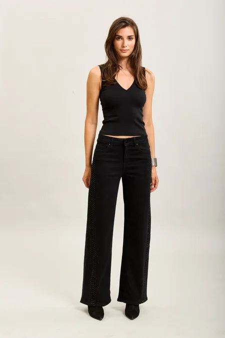 Black Rhinestone Jeans
