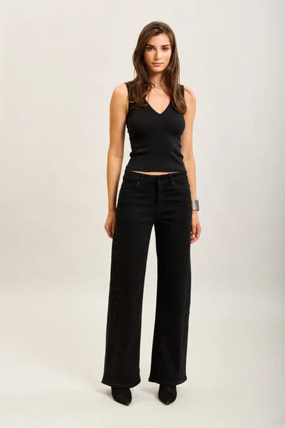 Black Rhinestone Jeans
