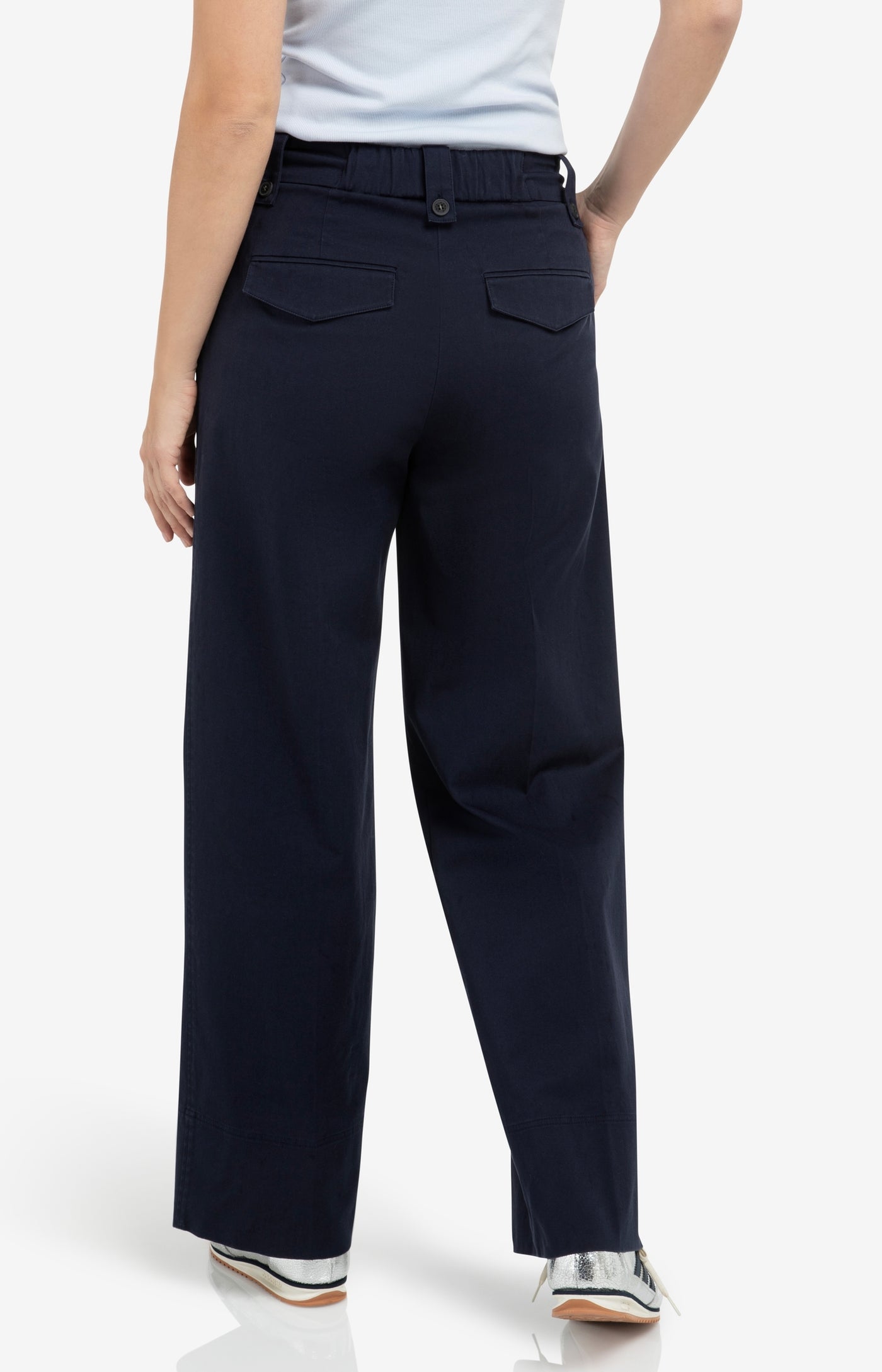 YAYA Navy Woven Trousers