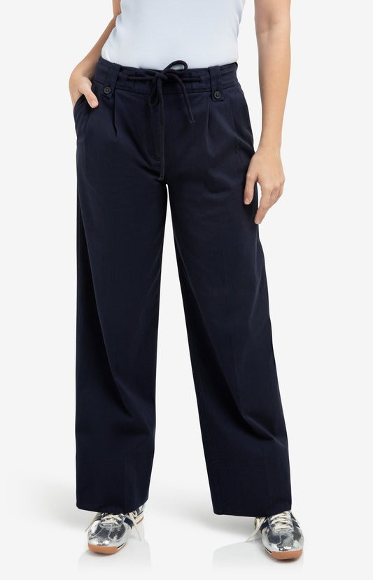 YAYA Navy Woven Trousers