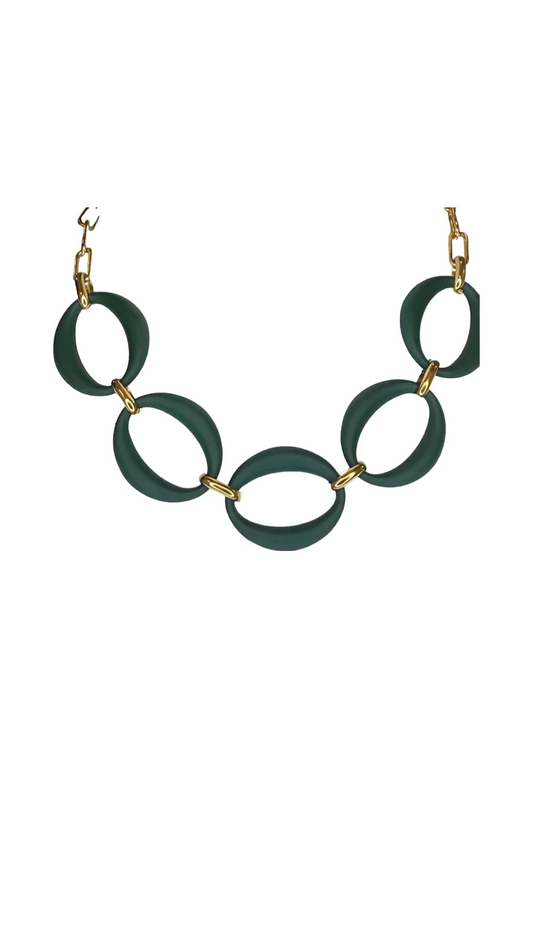 Green Linked Circle Necklace