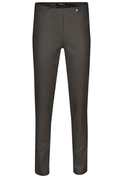 Robell Bella Olive Faux Leather Trousers