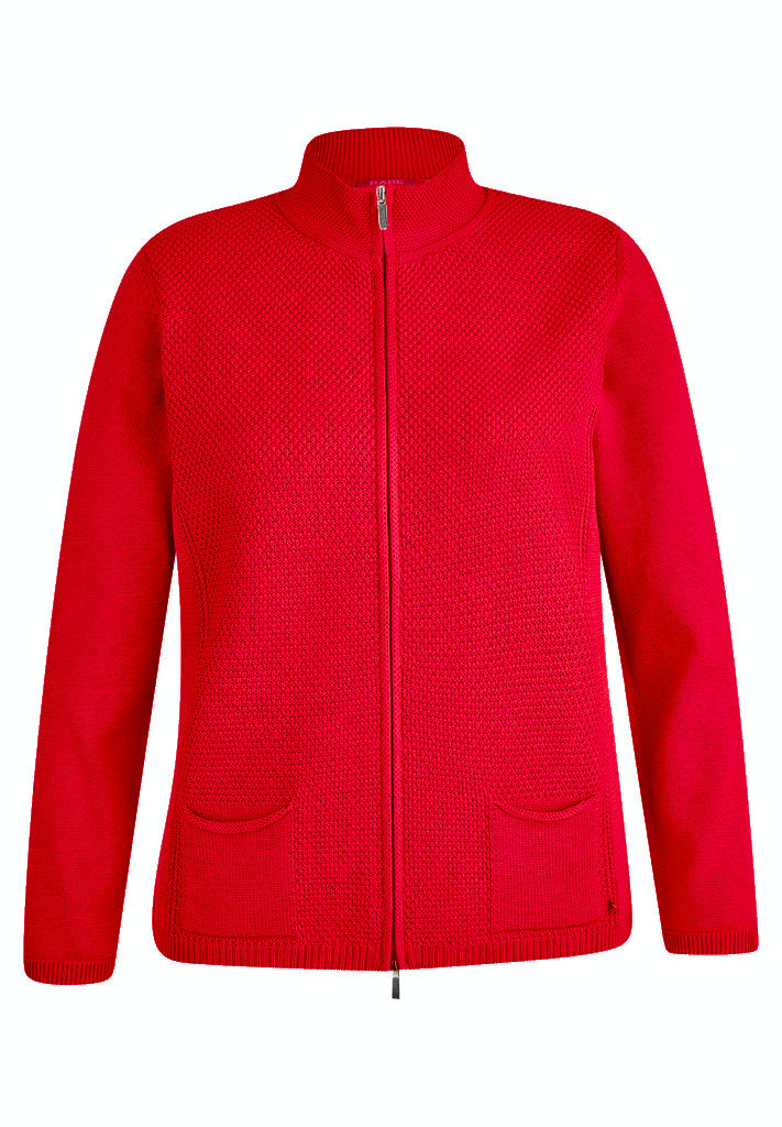 Rabe Red Textured Knitted Cardigan